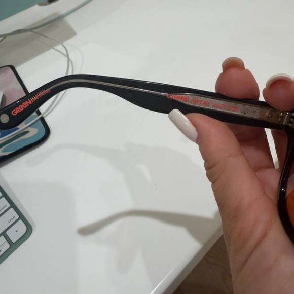 Garrett Leight California Canter Sunglasses – Black with Custom Orange Lenses - Picture 8 of 8